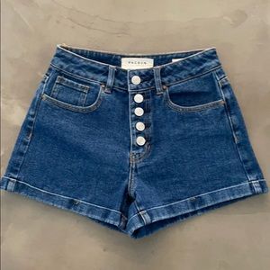 NEW PacSun Mom high-rise denim cuff shorts button
